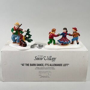 Department 56 Snow Village Figurine Set At The Barn Dance #54929 NOS